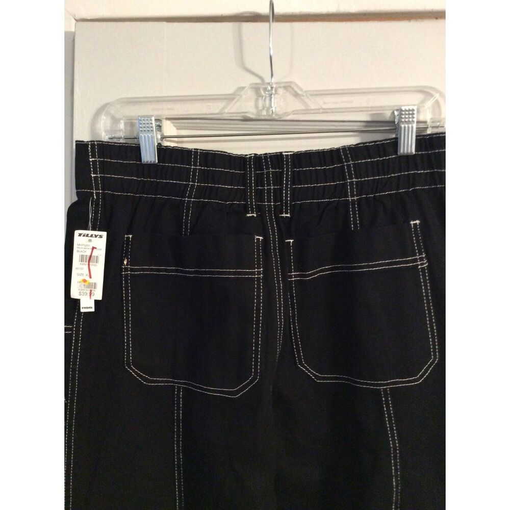 New NWT RSQ Black Women's Smock Waist Loose Cargo Stitched pants XL - Picture 9 of 10